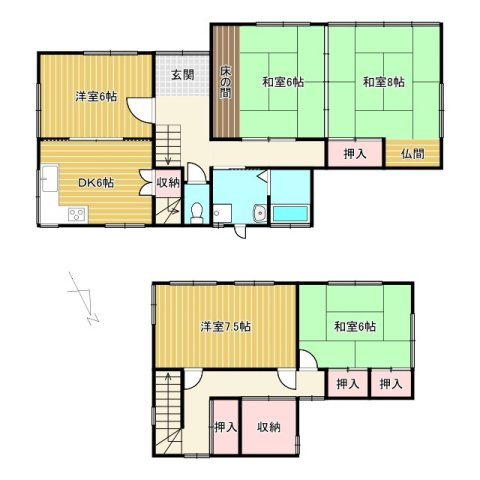 赤穂市本水尾町 既存戸建の間取り