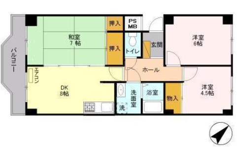 シャトーやわらぎの間取り