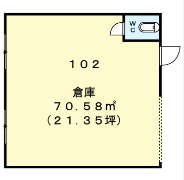相模原市緑区大島の倉庫の間取り