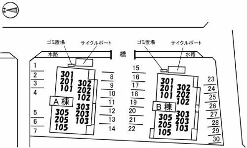 グランマスト今 B棟の区画図