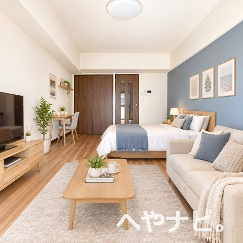 【居間・リビング】 | ベラ藤見ヶ丘マンション | 家具等はAI加工によるイメージ画像です。