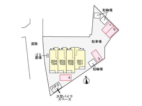 アルカンシェル　北花山の駐車場