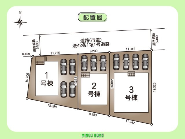 大村市竹松本町-第1の区画図|■■分譲地全体配置図■■