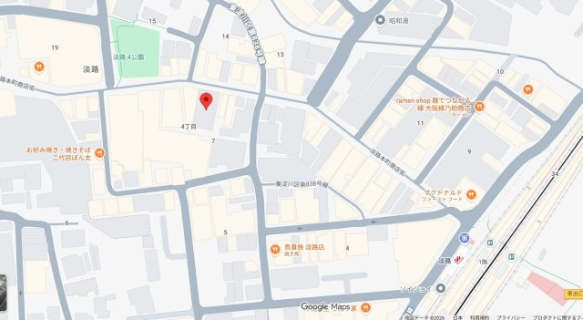 淡路商店街１棟貸の地図