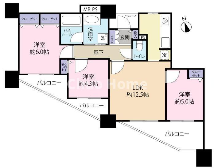 アーバンビュー北千住の間取り|8階部分・南西向きにつきまして日当たり・通風・眺望良好