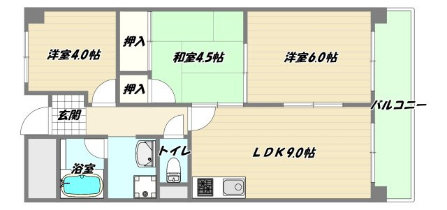 大阪市淀川区東三国６丁目の賃貸マンションの間取り