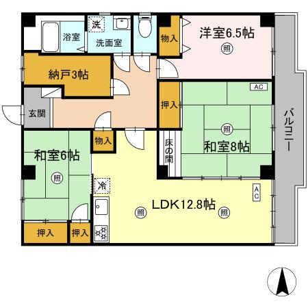 フラット新屋敷の間取り