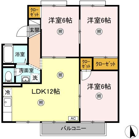 グランドール新福の間取り