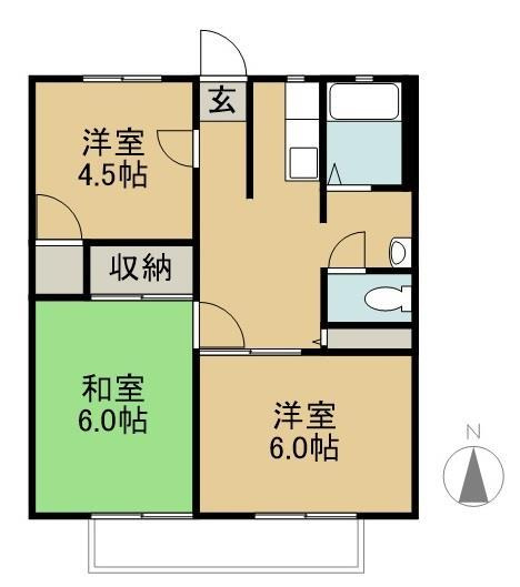 城之内マンション Bの間取り