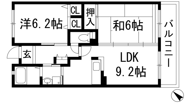 【間取り】 | アルビス緑丘103号棟