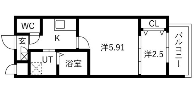 北条町シーエム・ヌフの間取り