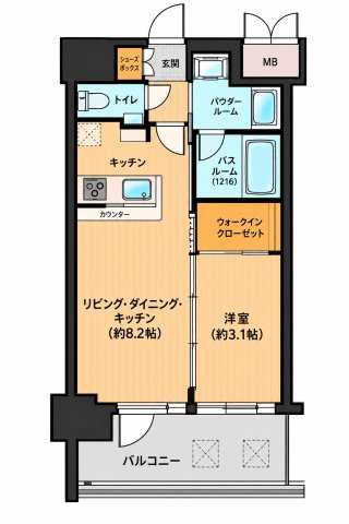 エステムコート三宮ＥＡＳＴVルシーダの間取り