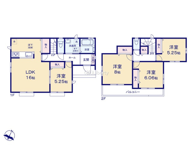 つくば市自由ヶ丘　新築戸建の間取り