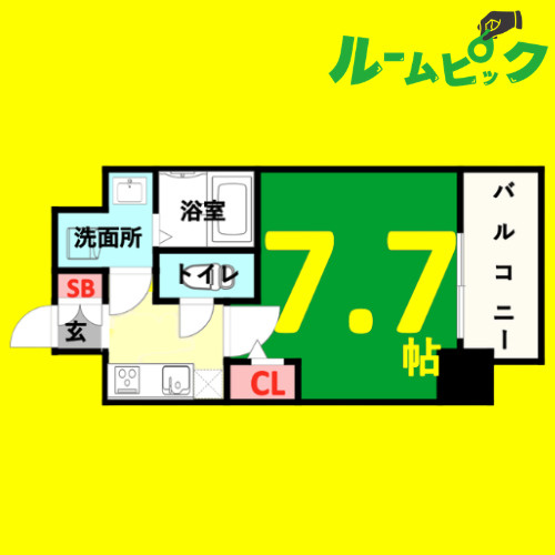 エスリード新栄テセラ　名古屋市賃貸　仲介手数料無料の間取り