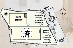 古賀市久保第２　１号棟の区画図
