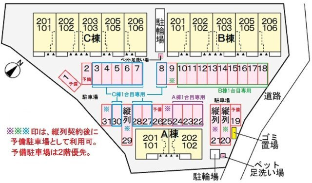 リッツメゾン Bの駐車場