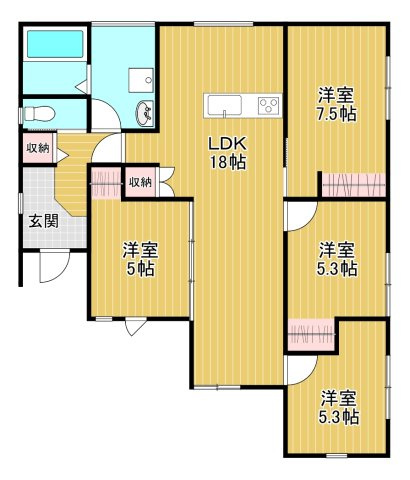 リバース　宅間田の間取り
