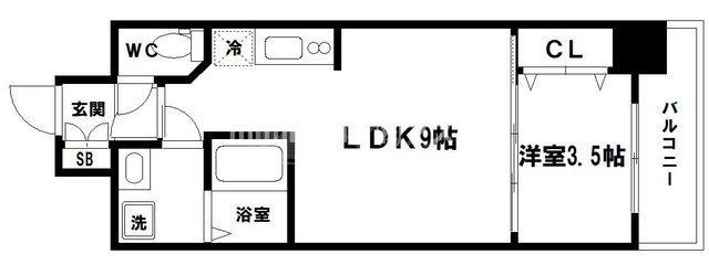 グランプラス谷町の間取り