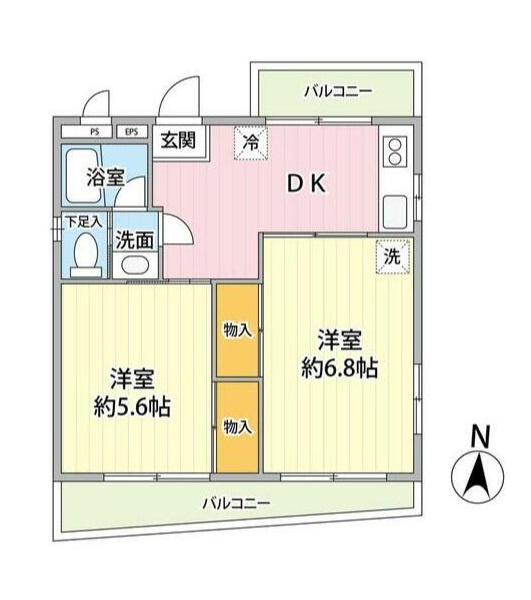 グリーンベルト北六番館の間取り|間取り