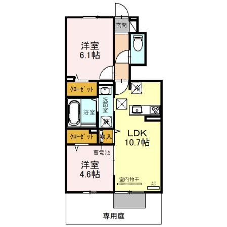 ラヴィーベール江井島の間取り