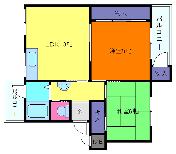 鶴甲コーポ15号館の間取り