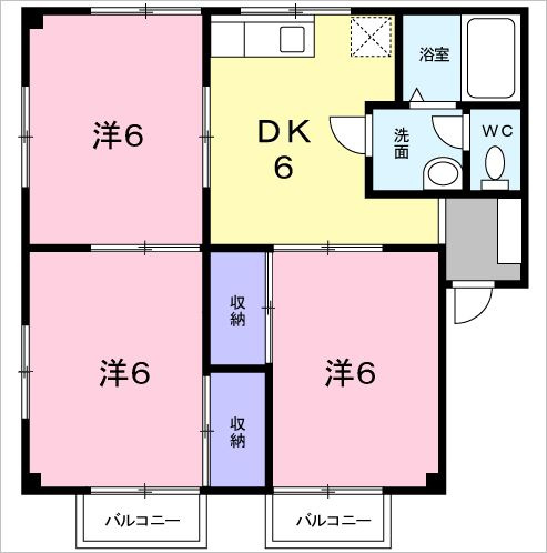 中尾弐番館Ｂ棟の間取り