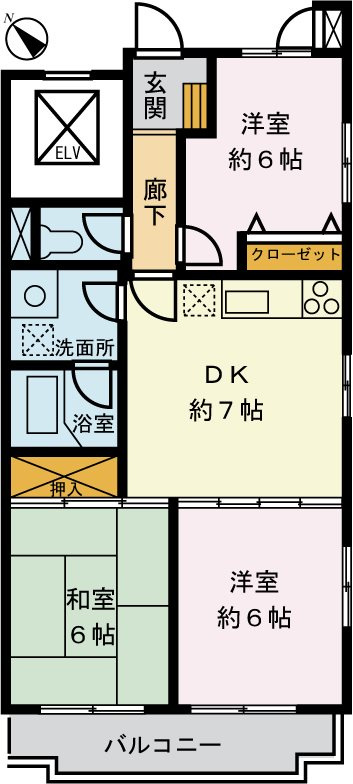東久留米市滝山５丁目の賃貸マンションの間取り