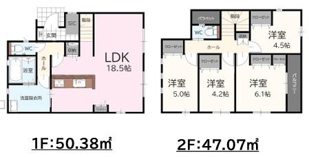 福岡市東区美和台５丁目１０期　2号棟の間取り