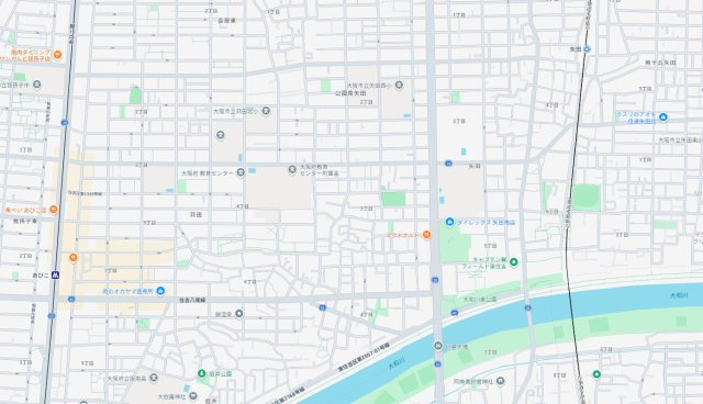 大阪市東住吉区公園南矢田　第1期　新築一戸建ての地図