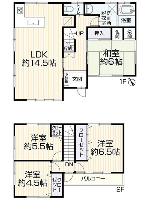 岡崎市福岡町天白　戸建の間取り