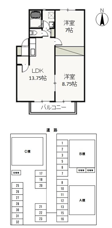 アーバンＦ　Ｂ の間取り