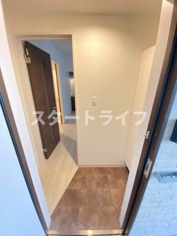大阪市東淀川区柴島２丁目のアパートの玄関