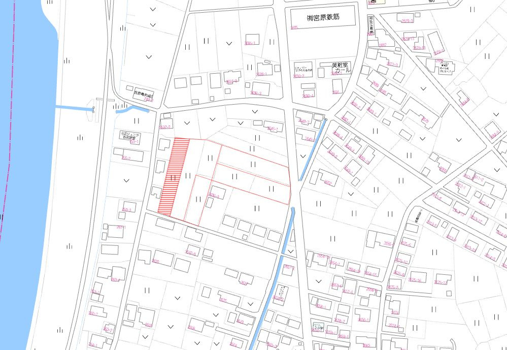 都城市金田町の売地の土地図