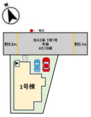 久留米市合川町8期　1号棟の区画図