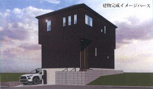 藤沢市本藤沢4期　新築戸建全1棟　1号棟の外観パース