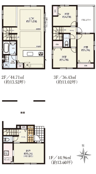 大阪市東住吉区公園南矢田　第1期　新築一戸建ての間取り|4号地