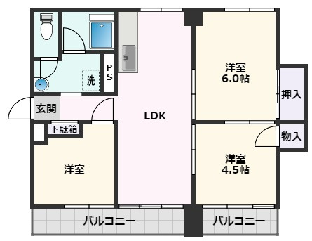 【間取り】 | 吹田朝日マンション
