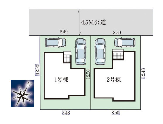 北本市西高尾　６期　新築一戸建て　グラファーレ　01の区画図|1号棟