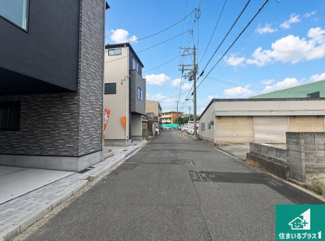 大阪市東住吉区公園南矢田　第1期　新築一戸建ての前面道路含む現地写真|周辺は落ち着いた街並みの住宅地！子育てがしやすい住環境です！現地でしかわからない事もございます。是非一度ご覧ください。