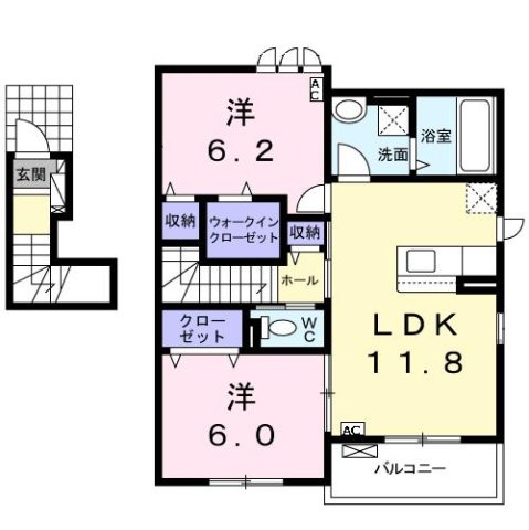 コートオリーブＢの間取り