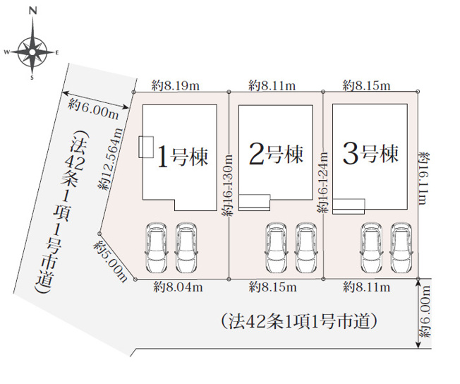 【区画図】 | ＧＲＡＦＡＲＥ　山形市鈴川町２期　１号棟