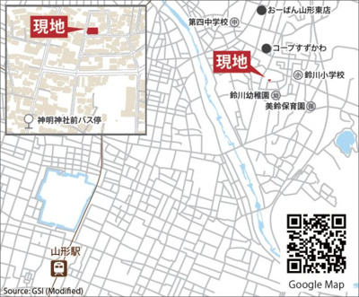 【地図】 | ＧＲＡＦＡＲＥ　山形市鈴川町２期　１号棟