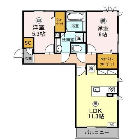 ロイジェントパークス　レイクタウン　Ⅱ　Ｍの間取り|間取りです。