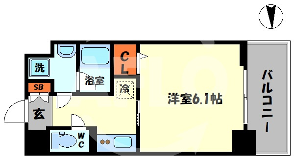 アジリア天満橋の間取り|アジリア天満橋　開放感ある間取り