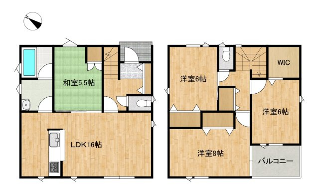 八戸市田向5丁目 第3-1号棟の間取り
