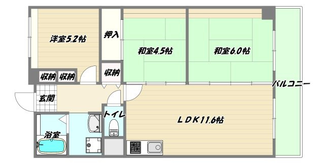 大阪市淀川区十三本町３丁目の賃貸マンションの間取り
