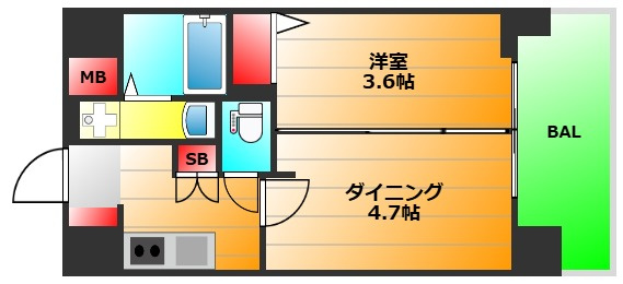 ソルテラス阿波座ウィズの間取り|現状有姿