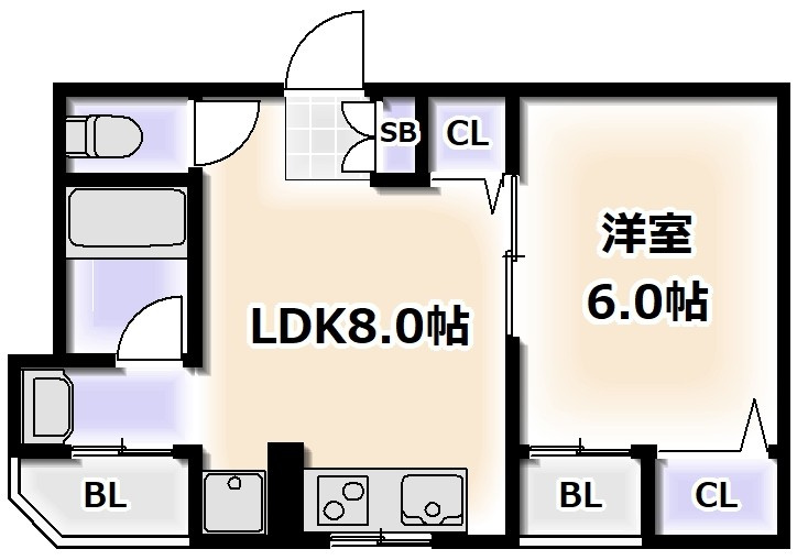 双輪建物第十コーポの間取り