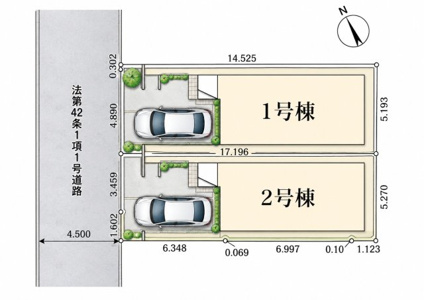 【区画図】 | グリーンライン「高田」新築戸建