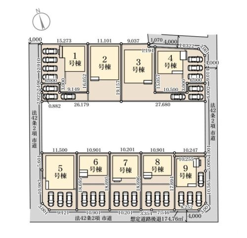 第1土浦市神立中央　新築戸建　5号棟の区画図